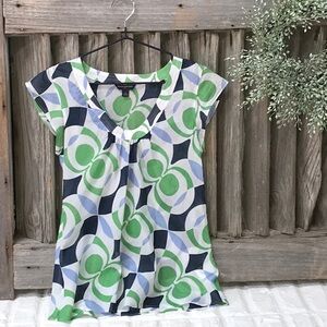 Banana Republic Vintage Top Blue/Green pattern